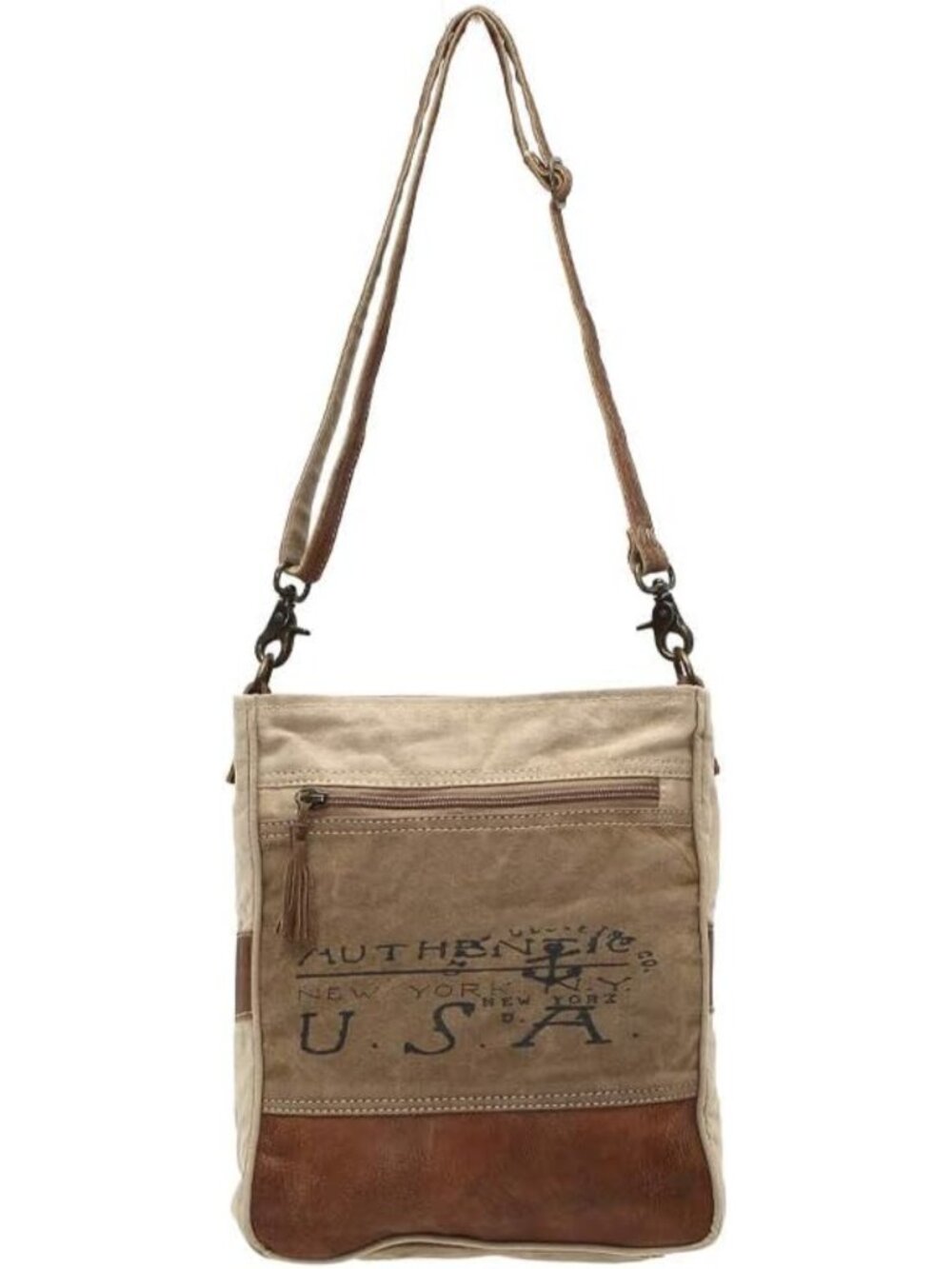 Stylish Western Canvas Purse for Women - Genuine Leather Accents & Vintage - Picture 1 of 4